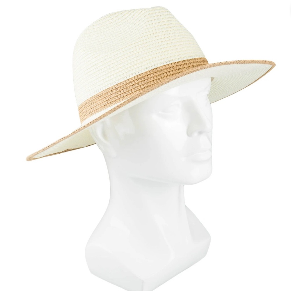 Jessica Simpson Women’s Wide Brim Straw Fedora Beach Hat